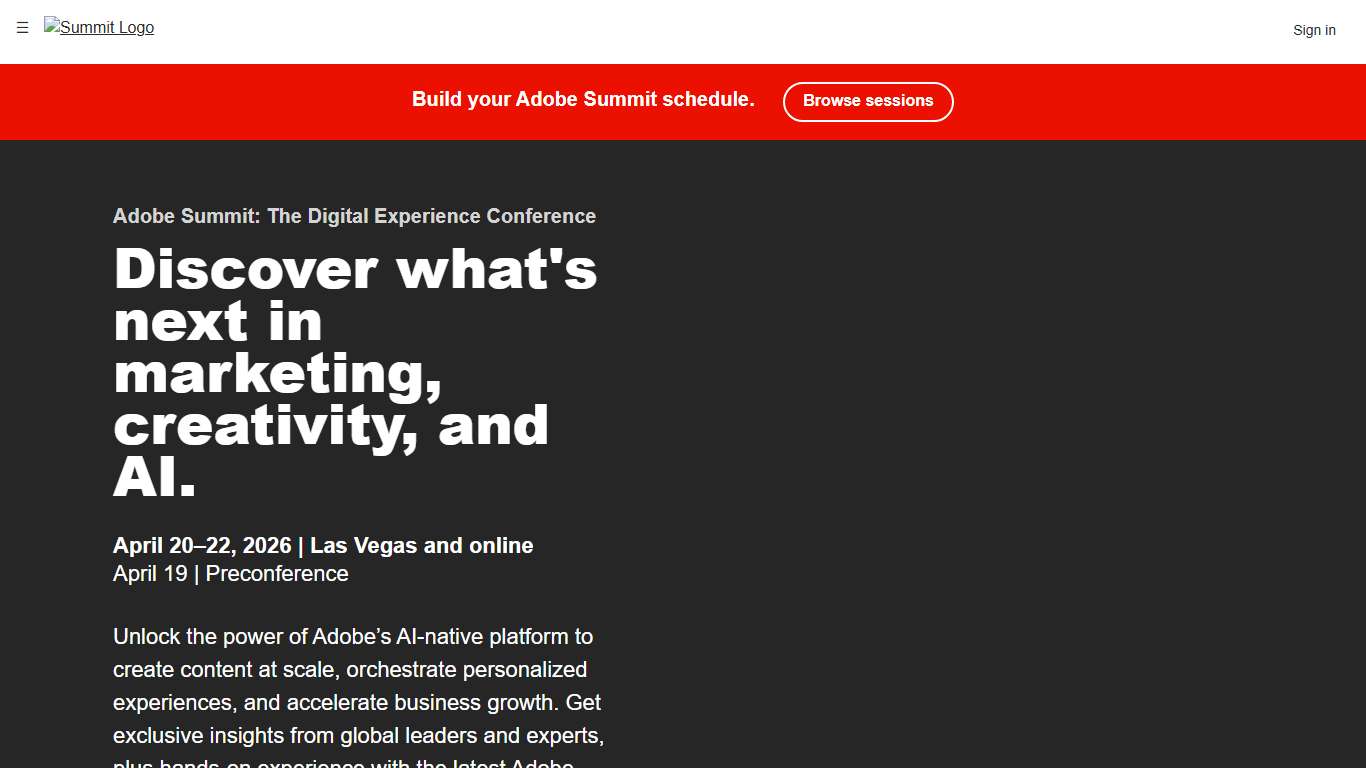 Adobe Summit – The Digital Experience Conference April 19–22, 2026
